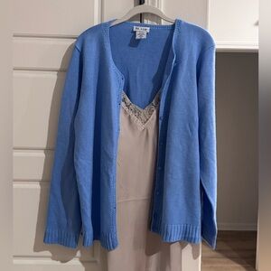 Vintage Blair Light Blue Open Cardigan Sweater - Blair